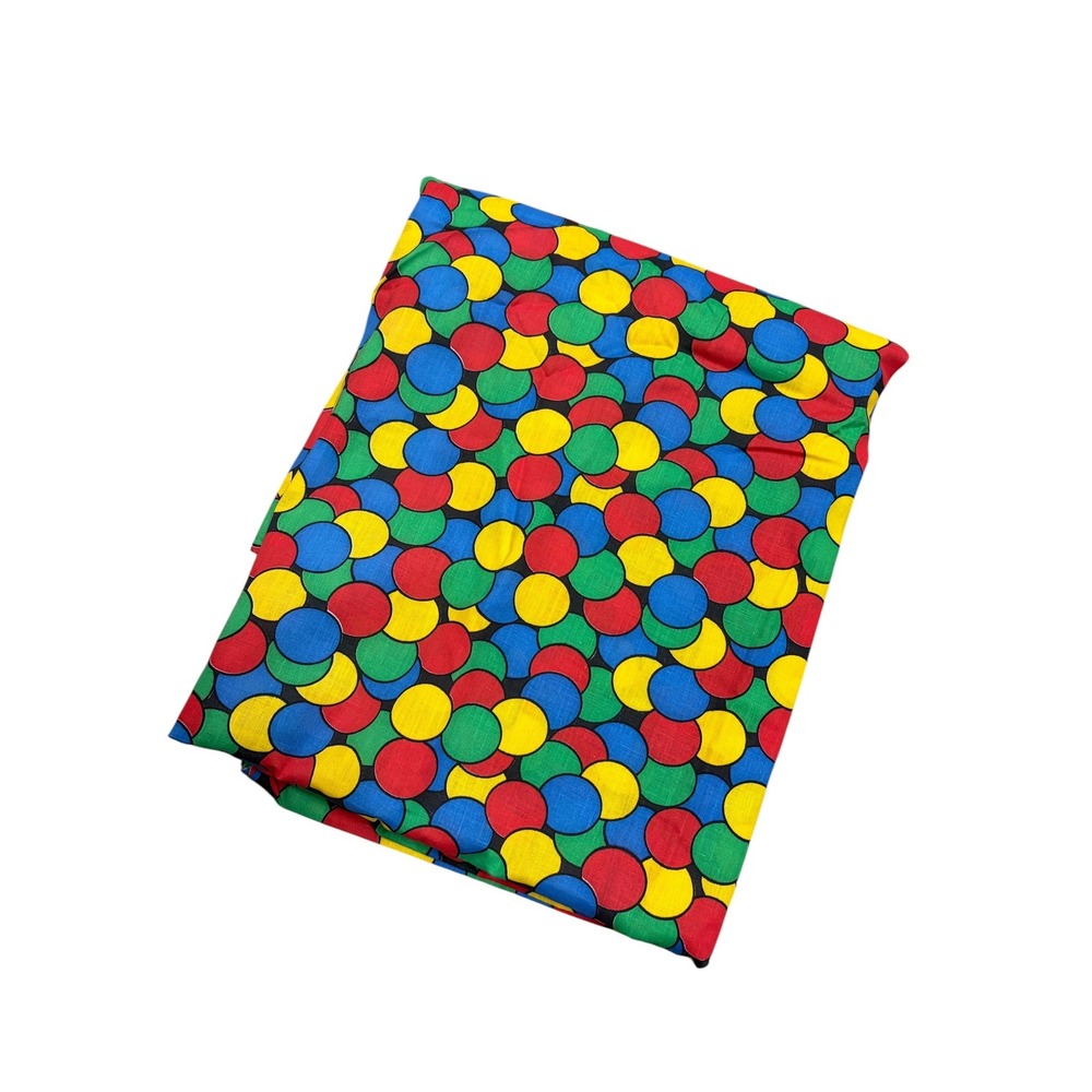 Vintage Wellwood Industries Primary Color Polka Dot Cotton Fabric 2.72 Yards - Picture 1 of 2